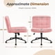 thumbnail image 3 of Silla giratoria Furnimart rosa de peluche sintético con asiento ajustable, 3 of 9