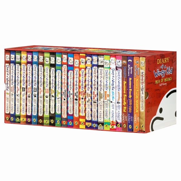 Set de 24 libros de "Diary of a Wimpy Kid" de Hunnee