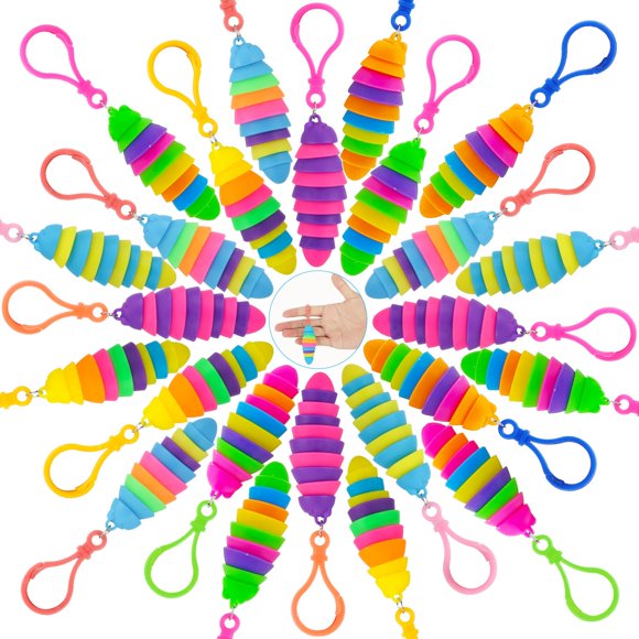 Juguetes Sensory Slug Toys, elásticos y articulados, 24 unidades