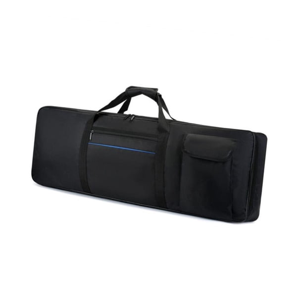 Funda para teclado de 61 teclas, funda para piano electrónico, funda portátil para teclado de piano, accesorios para estudios de música, pedales de gi con franja azul