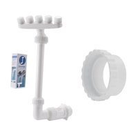 Magideal - Spray De La Fuente De Cascada De La Natación, Decoración Ajustable De Decoración, Rociador De Cascada 360 Girando Para Spa De Estanque Exterior Adaptador De Doble Capa