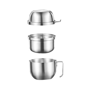 Bothyi - Tazón De Ramen Con Tapa, Regalo, Tazón De Sopa De Fideos Instantáneos Plateados Para Viajes Y Universidades