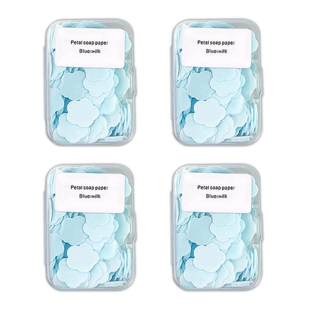 400 hojas de jabón, hojas de papel de jabón portátiles y solubles para el lavado y la limpieza de manos (juego de 4 cajas)