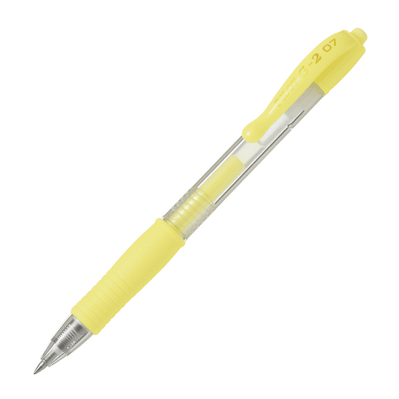12 un. Lapiz Gel G-2 0.7 mm. Amarillo Pastel