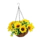 thumbnail image 5 of Cersonas colgantes de canasta de canasta decoración del jardín decoración del jardín plantador decorativo plantador para el hogar del césped interior Amarillo, 5 of 5
