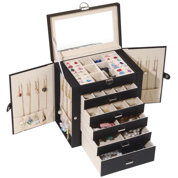 Caja de joyería BOOVO de 6 niveles y gran capacidad