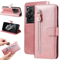 Gangxun - Funda Con Cremallera Para Oneplus 12, Carcasa Cartera De Cuero Pu Con Soporte Y Tarjetero