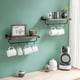 thumbnail image 2 of Mkono Coffee Bar Shelves, Wall-Mounted Rustic Mug Rack with Hooks, 2 of 3
