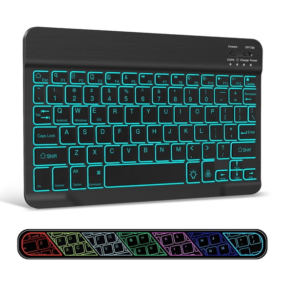 Teclado Bluetooth inalámbrico XIWMIX ultradelgado de 7 colores retroiluminado