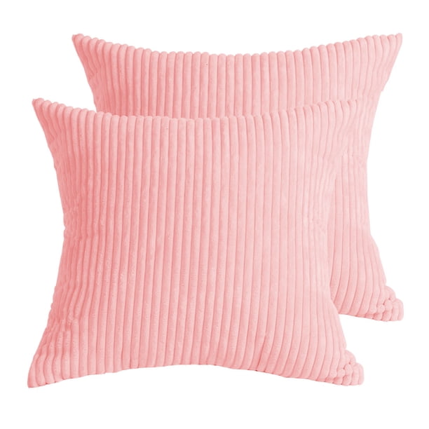 PiccoCasa 2 piezas de fundas decorativas cuadradas para cojines, 18" x 18" Rosa