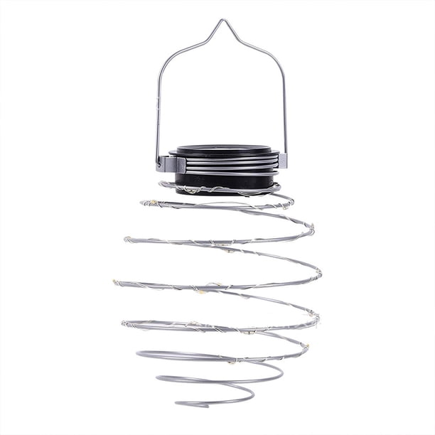 Linterna LED solar en espiral, luz solar para jardín, luz colgante decorativa para exteriores, jardín, patio, porche
