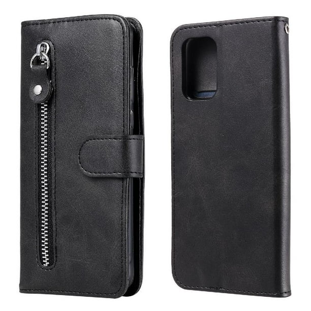 Funda con Cremallera para Xiaomi Redmi NOTE 10 4G, Carcasa Cartera de Cuero PU con Soporte y Tarjetero