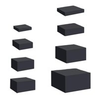 Magideal - 8 Piezas De Caja De Exhibición De Cubo Acrílico, Elevador De Anidación De 5 Lados Para Mesa De Buffet, Elevador De Alimentos Para Alimentos, Cosmético Negro