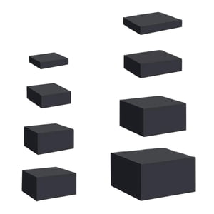 Magideal - 8 Piezas De Caja De Exhibición De Cubo Acrílico, Elevador De Anidación De 5 Lados Para Mesa De Buffet, Elevador De Alimentos Para Alimentos, Cosmético Negro