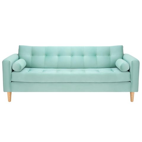 Bodevir - Sofa Retro 3Cg Felpa 05 Verde Agua