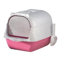 Magideal - Inodoro Cerrado Para Gatos, Caja De Arena Con Capucha Para Gatos, Puerta Móvil De Dos Vías, Bandeja De Arena, Bandeja De Arena, Baño Profundo, Caja De , Rosado