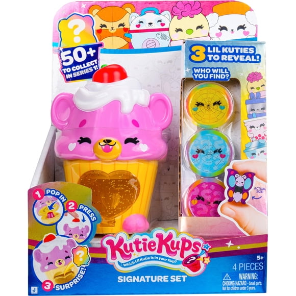 Figura de juguete Kutie Kups 10 cm Tigre rosa de cupcake (3 Kups)