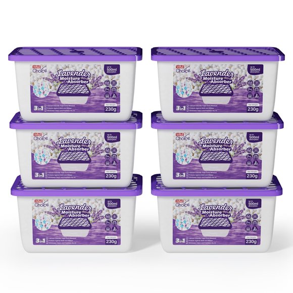Juego de 6 deshumidificadores W&E Choice 500 ml con aroma a lavanda