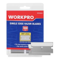 Hojas De Afeitar Workpro De Acero Con Alto Contenido De Carbono De Un Solo Filo, Paquete De 100