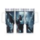 thumbnail image 1 of RoboCop Vaso aislado de acero inoxidable con asa, diseño temático, regalo para familia, amigos y fans; incluye pajita y encaja en el portavasos estándar, 40 oz, 1 of 6