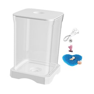 Ioensy - Acuario Pequeño Transparente De Escritorio Para Peces Betta, Para El Hogar, La Sala De Estar, Con Forma De Rana Blanca