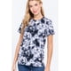 thumbnail image 1 of Saronite Top de Jersey de Algodón de Manga Corta con Estampado Tie-dye, Negro (para Mujer), 1 of 4