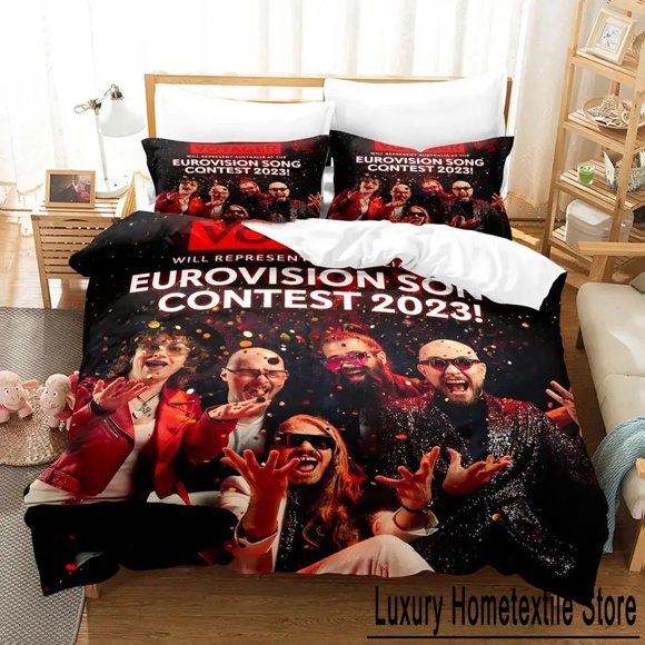 Eurovision Song Contest Bedding Set Boys Girls Size Duvet Cover Pillowcase Bed Kids Adult Fashion Home Bed Sheets