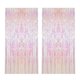 thumbnail image 1 of Cortina con flecos CCINEE rosa transparente para decoración de fiestas, 1 of 7