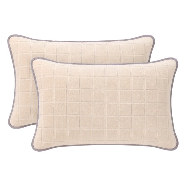 Protector de Almohada REGALWOVEN con Bolsillos Exteriores, Paquete de 2, Algodón Hipoalergénico Transpirable, Adecuado para Uso en Casa y Hotel Blanco Queen