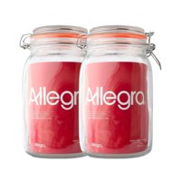 Set 2 Frascos Vidrio Con Tapa Hermetica De 1450Ml Allegra