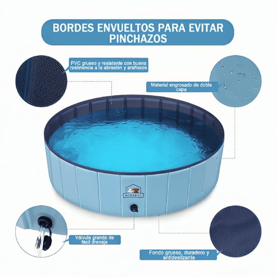Oem - Piscina Plegable Para Mascotas Niños Pvc Resistente 120x30cm