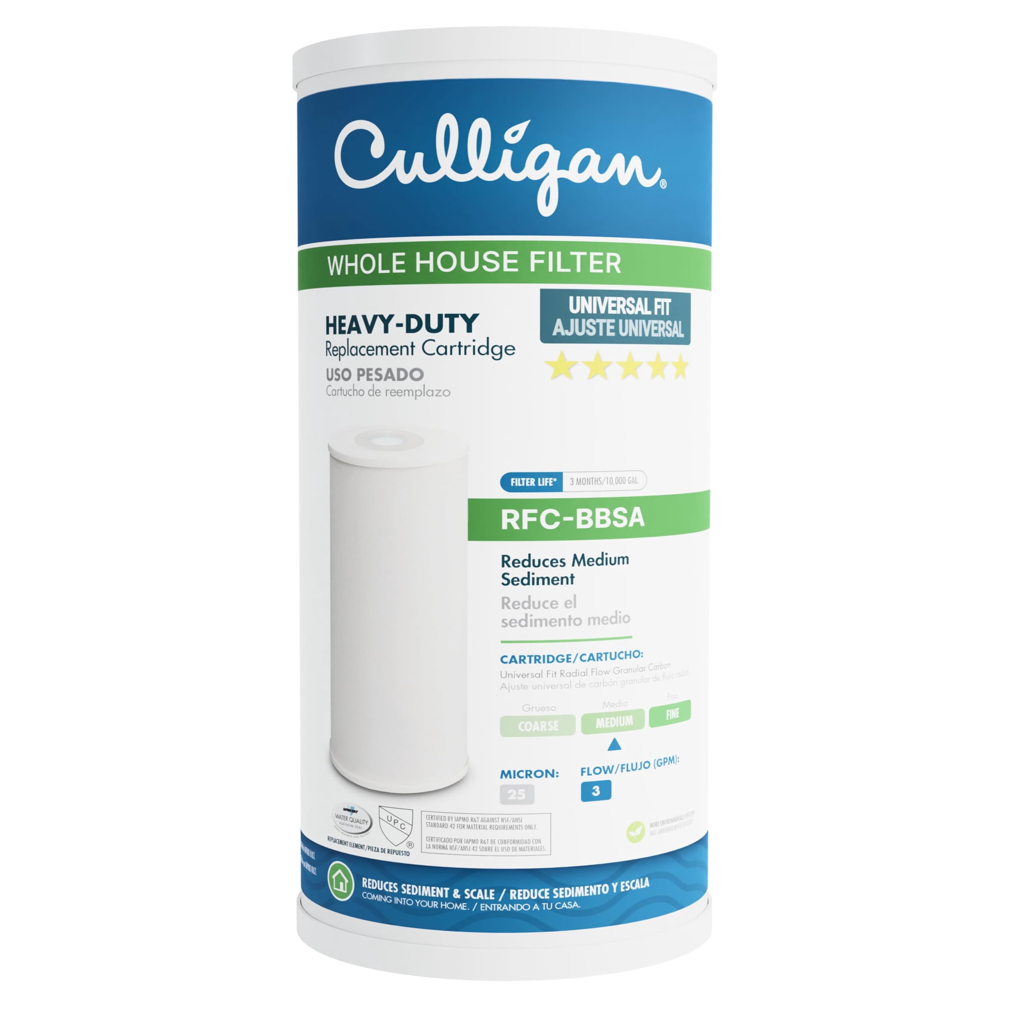 Filtro De Agua Culligan Rfc-bbsa De 25 Micras Para Sedimentos Para Toda La Casa
