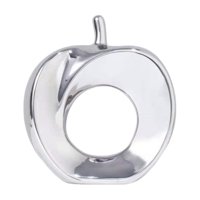 Magideal - Estatua De Mármol Para Decoración Del Hogar, Figura Abstracta De Resina Para Escritorio - Escultura Moderna Para Embellecer Tu Hogar, Figura Única Manzana Plateada