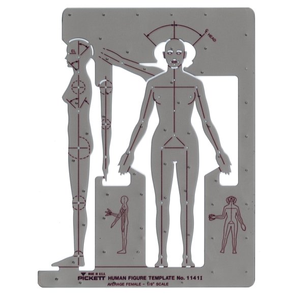 Plantilla Pickett de Figura Humana Femenina 1141I Escala 1/8"