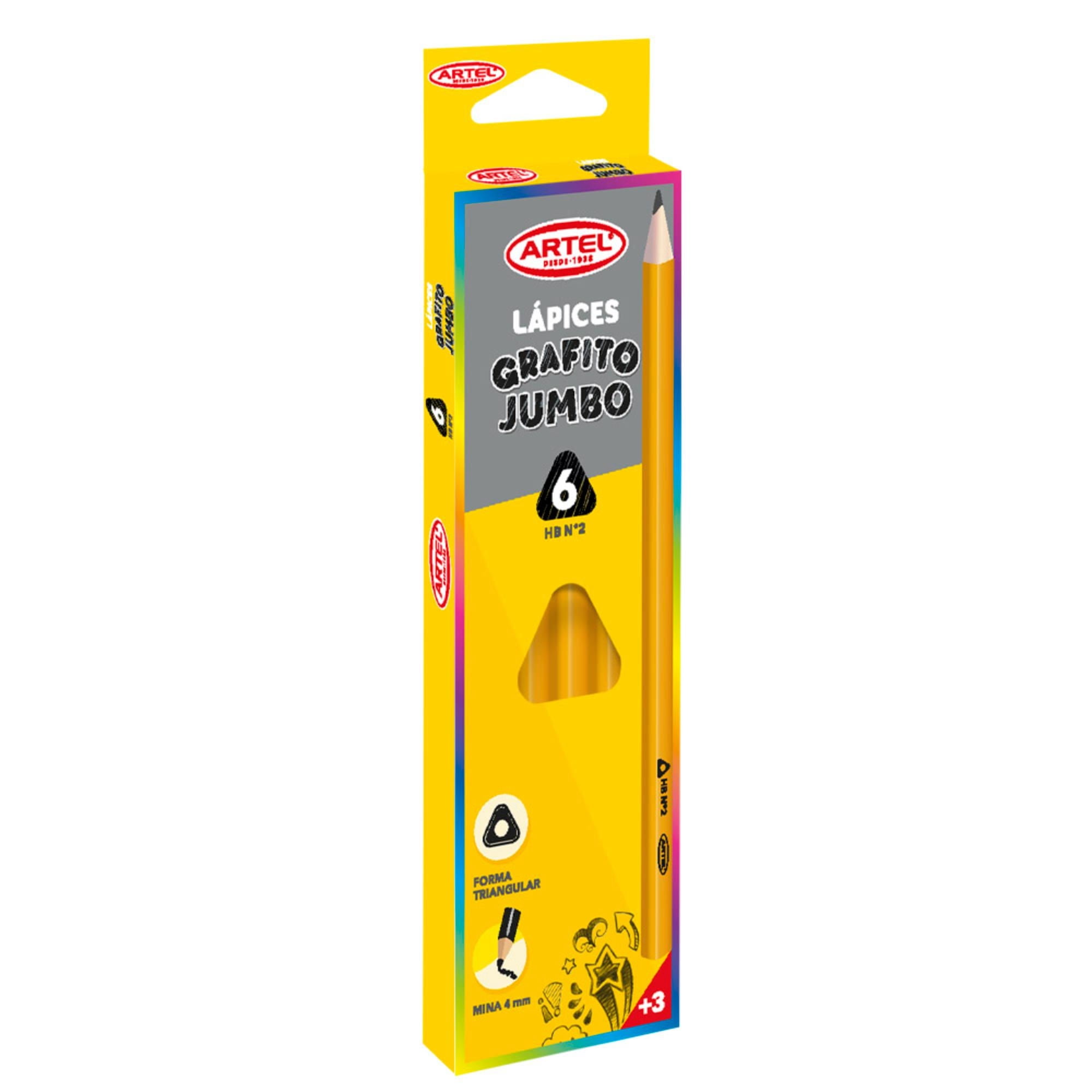 Lápices Grafito Jumbo, 6 Un Artel