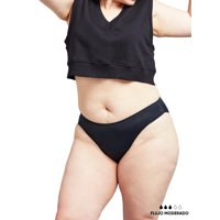 Bloodygreen - Calzón Menstrual Sin Costura Moderado S Negro