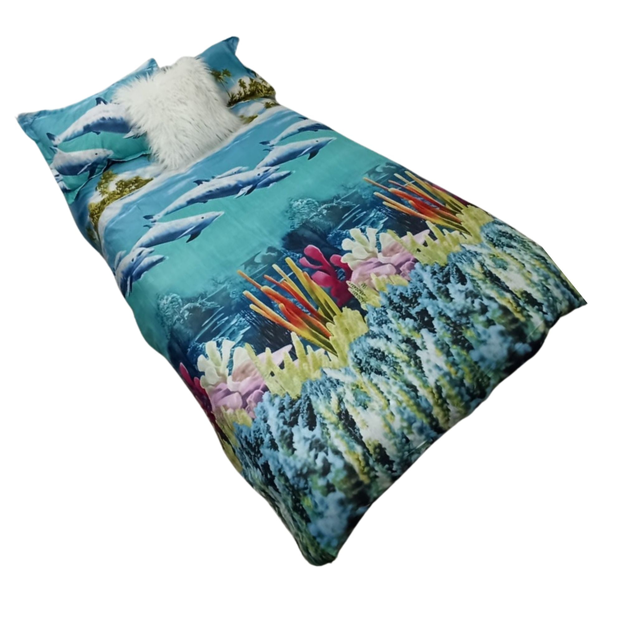 Velazio - Cubre Plumón Para Cama De 1.5 Plazas Delfines