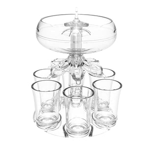 Bothyi - Dispensador De Vino Transparente De 6 Vasos De Chupito, Estante De Vino Para Regalos De Fiesta, Bar, Hogar, Sin Luces