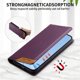 thumbnail image 4 of Funda Tipo Cartera de Cuero Sintético para XIAOMI 14T Pro Bloqueo RFID, con Ranuras para Tarjetas y Bolsillo para Efectivo, Cierre Magnético Fuerte Morado, 4 of 6