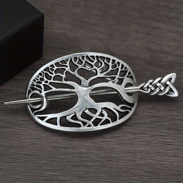 1pc Celtic Viking Crown Hairpin - Stunning Silver Irish Hair Accessory for Women - Perfect for Braids and Decorative Jewelry