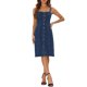 thumbnail image 1 of INSPIRE CHIC Vestidos de Mezclilla para Mujer Regreso a Clases Abotonado Sin Mangas Escote Corazón Midi Vestido de Jean Azul Oscuro XS, 1 of 6