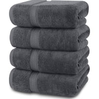 Aura Zeus - Set De 4 Toallas De Baño 140X70 Cm Algodon 500Gr Grandes Az Gris Gris