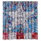 thumbnail image 1 of Cortina de ducha de baño con diseño de dibujos animados de superhéroe Capitán América, juego de cortinas con ganchos, tamaño 66 x 72 pulgadas, 1 of 3