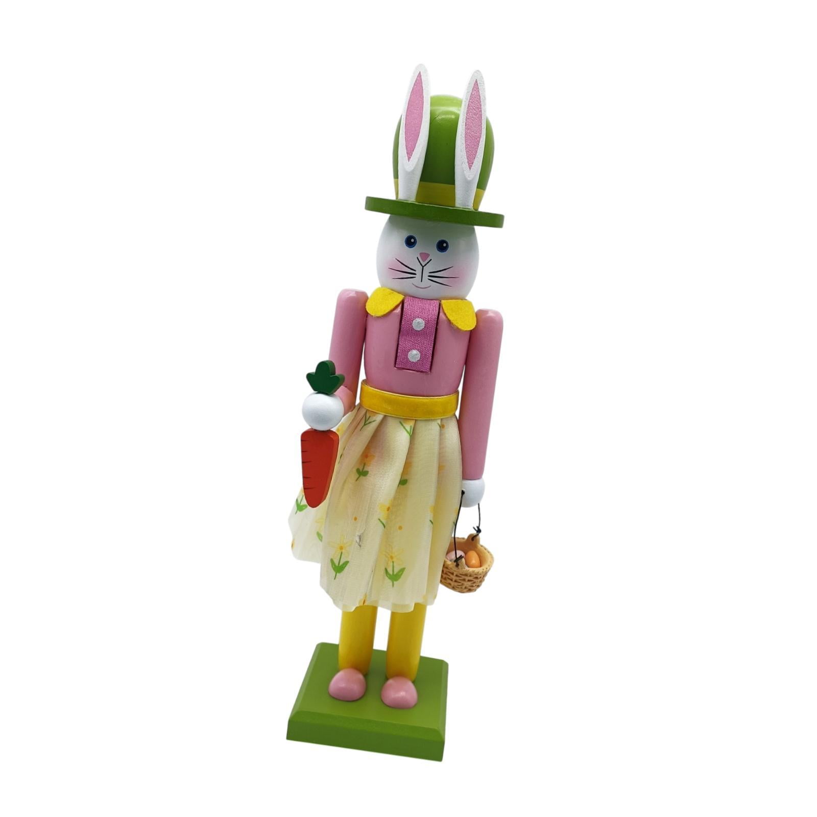 Bothyi - Easter Bunny Cascanueces Decoración Ornamento De Conejo Para La Decoración De Fiestas De Pascua Rosa