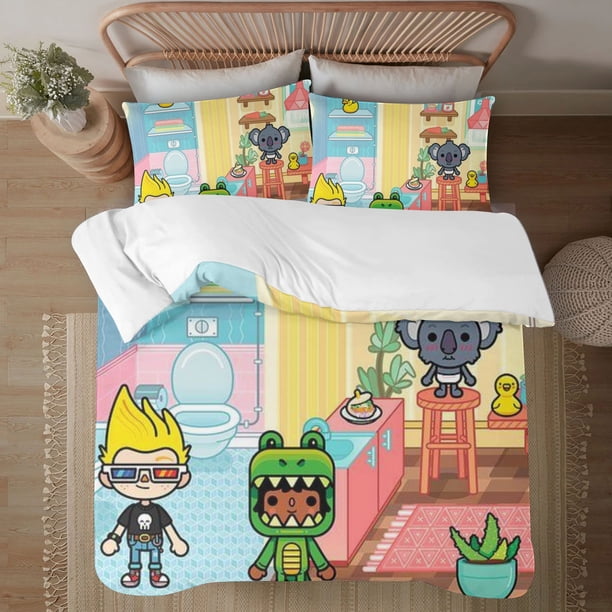 Toca Life Soft 3D Printed Duvet Cover Bedding Set with Comforter Cover 3 Piece Set