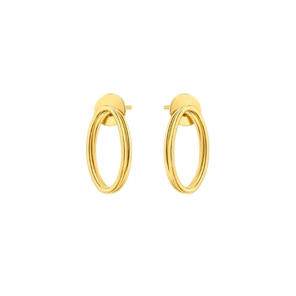 Aros Double Circle Elegance con Baño de Oro 18K.