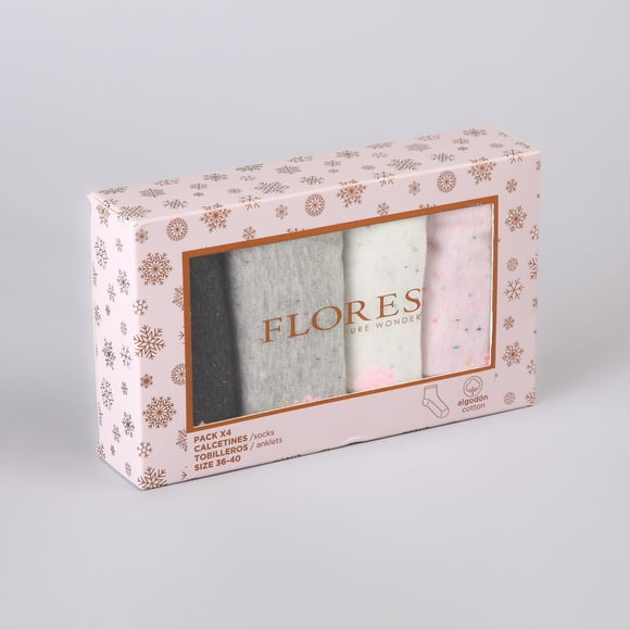 Calcetin 4X Giftbox Flores Mujer 50798-171