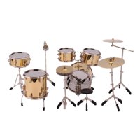 Bothyi - 8X Realistic Mini Drum Set Accesorios Para Instrumentos Musicales Para Dollhouse Gold
