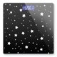 thumbnail image 1 of Báscula de peso OBRVNASE 26x26 cm negro/blanco con estrellas y LCD, 1 of 5