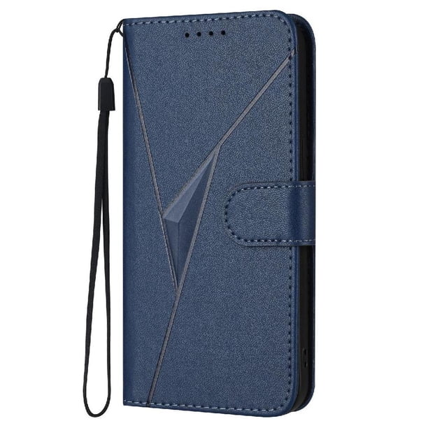 Funda Cartera Fibra de Carbono para Motorola Edge 50 con Soporte y Cierre Magnético Azul